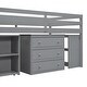 preview thumbnail 32 of 103, Modern Wooden Loft Bed with Retractable Writing Desk and 3 Drawers, Storage Stairs and Shelves