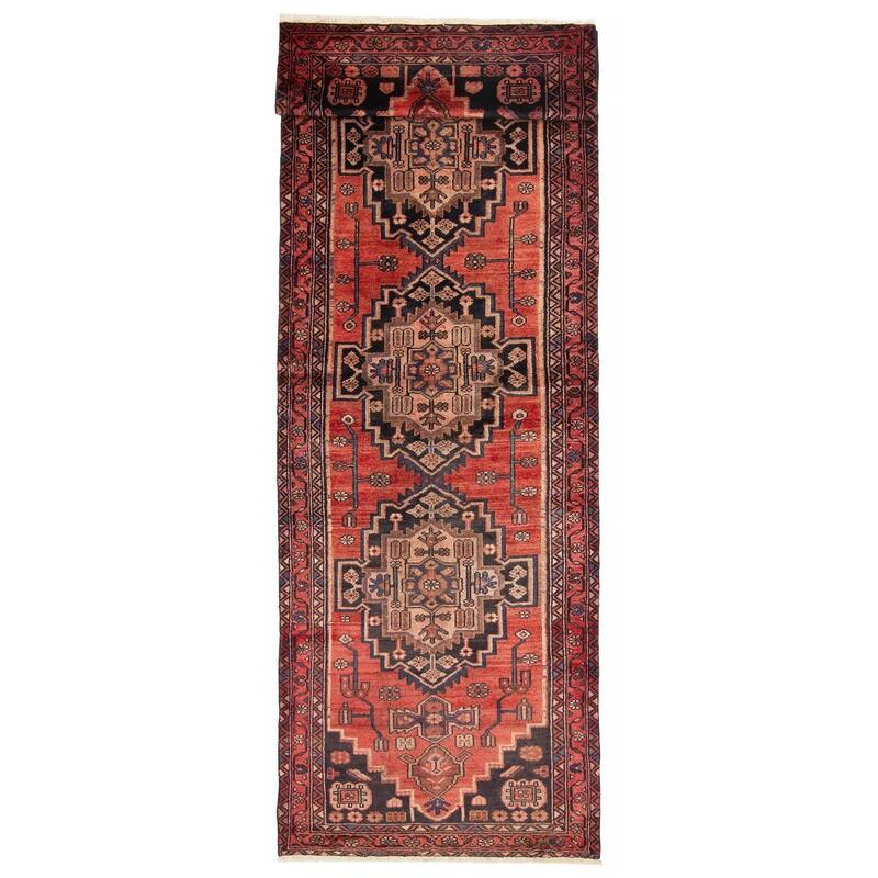 ECARPETGALLERY Hand-knotted Anadol Red Wool Rug - 3'3 x 10'1 - Red - 3'3 x 10'1