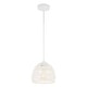 preview thumbnail 80 of 115, Jigu 1-Light Woven Rattan/Iron LED Pendant, by JONATHAN Y 8.25" - White
