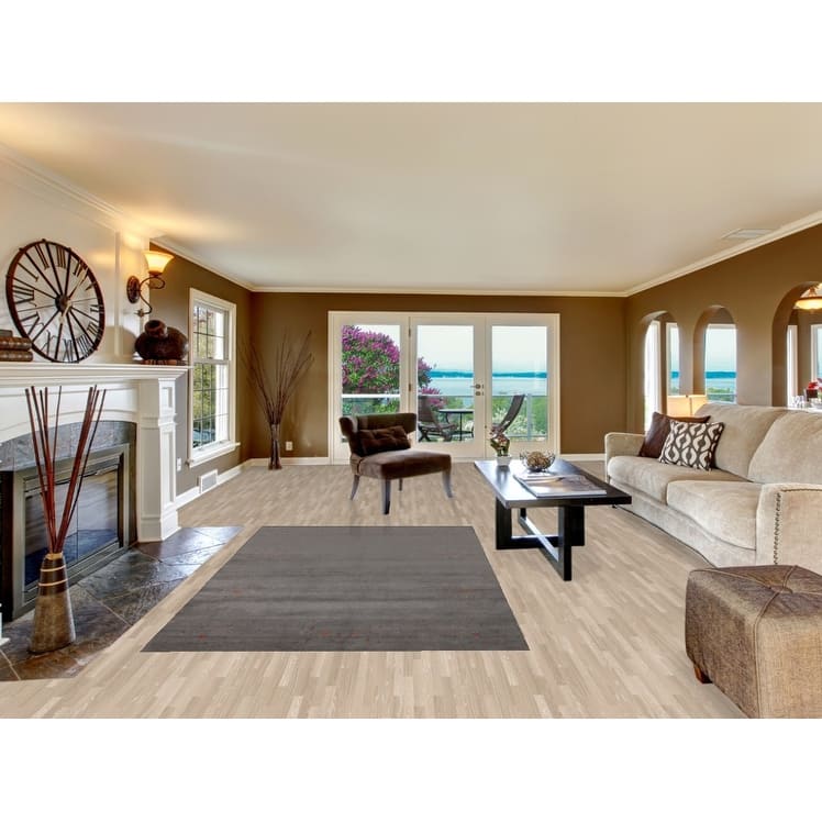 Hand Knotted Oriental 100% Wool Carpet Tribal Tribal Greys & Charcoal Gabbeh Area Rug - 8' 3'' X 5' 1''