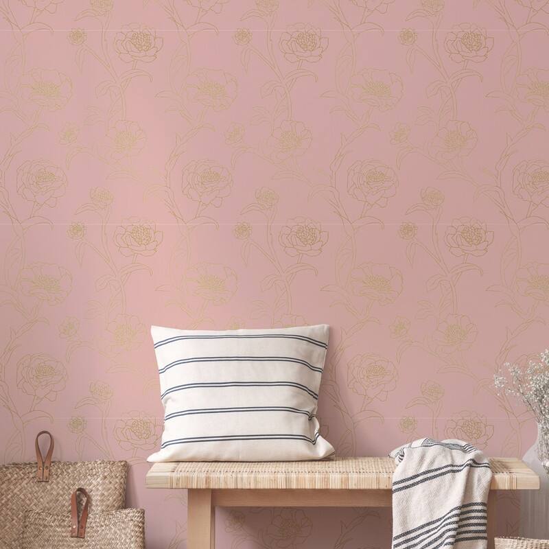Peonies Removable Peel and Stick Wallpaper