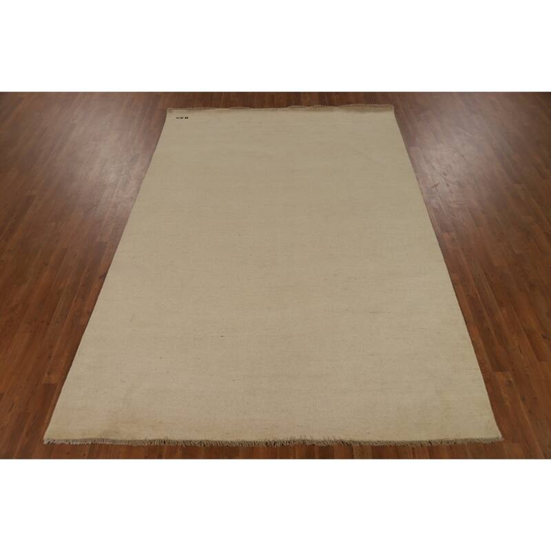 Solid Modern Gabbeh Oriental Rug Handmade Living Room Wool Carpet - 6'10" x 9'7"