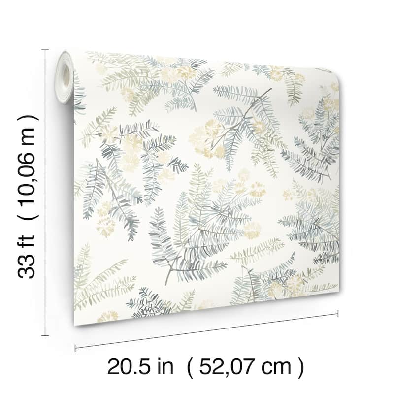 Chesapeake Frith Sea Green Botanical Wallpaper