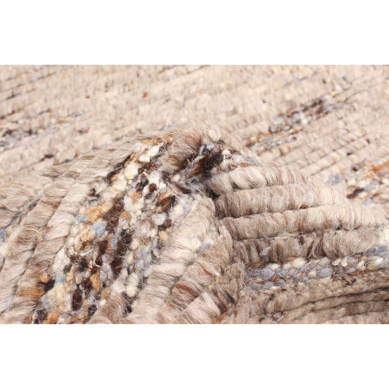 ECARPETGALLERY Braid weave Sienna Taupe Wool Rug - 5'3 x 8'0