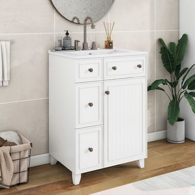 24-Inch Bathroom Vanity Cabinet with Ceramic Sink