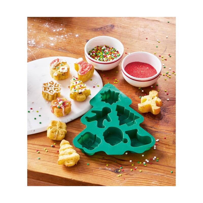 Christmas Tree Silicone Six Shaped Cookie Mold