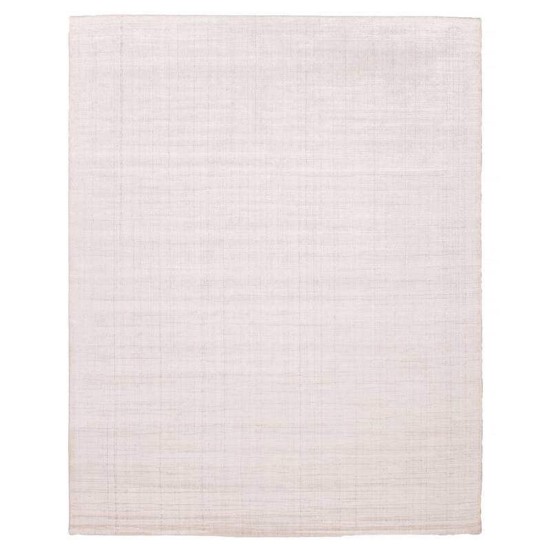 ECARPETGALLERY Hand Loomed Shimmer White Viscose Rug - 7'10 x 9'9 - White - 7'10 x 9'9