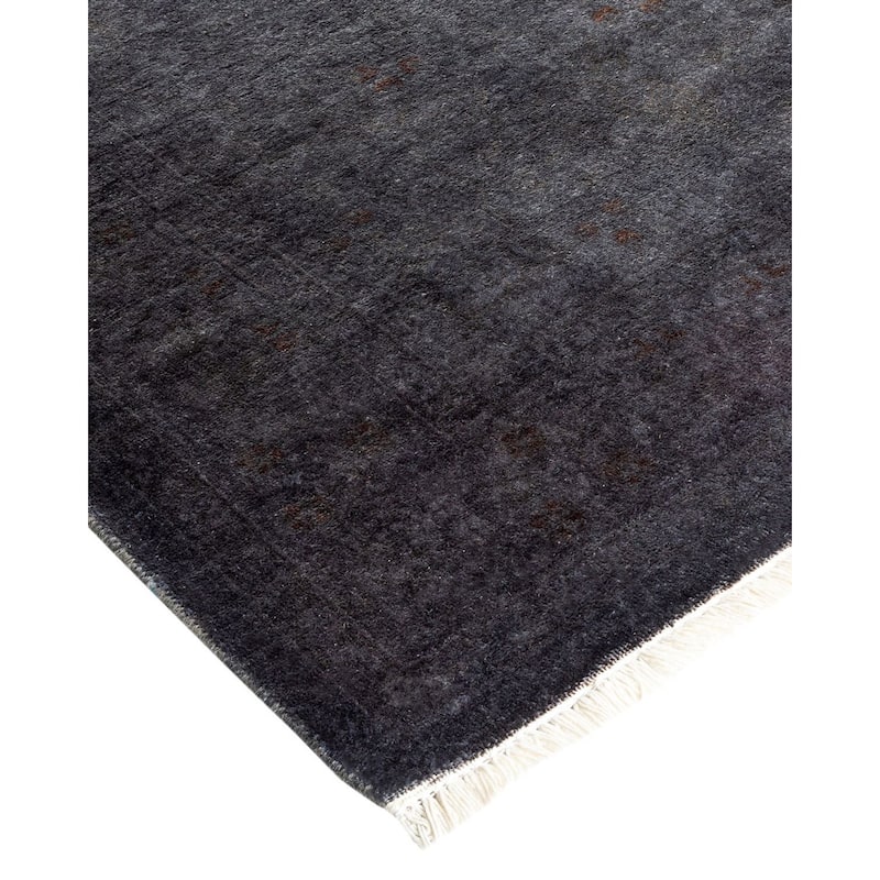 Overton Hand Knotted Wool Vintage Inspired Modern Contemporary Overdyed Gray Area Rug - 3' 1" x 5' 5"