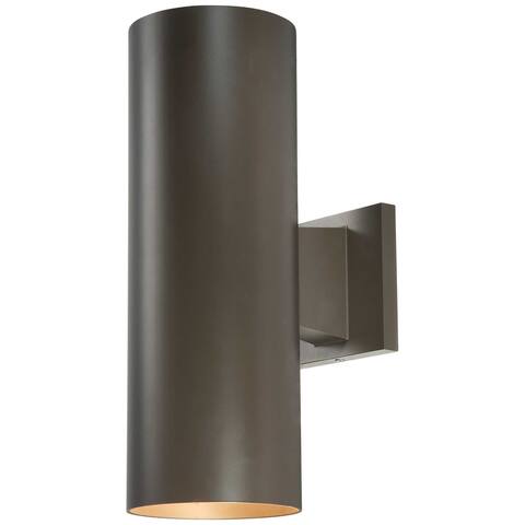 Volume Lighting 2-Light Antique Bronze Outdoor Cylinder Wall Mount