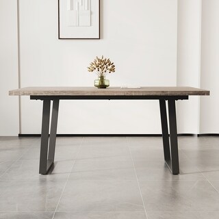 Modern MDF Rectangular Dining Table for Family Gatherings - Bed Bath ...