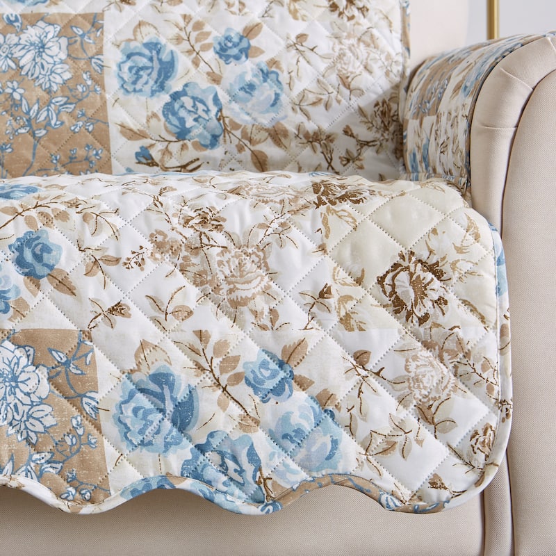 Linery & Co. Floral Patchwork Reversible Pet Furniture Protector