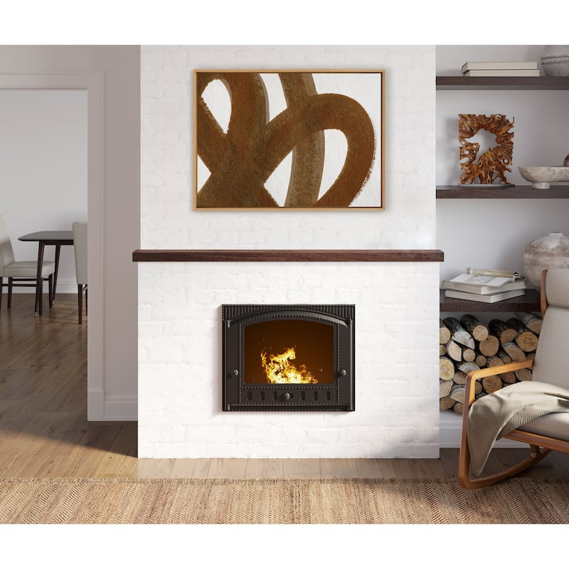 Kate and Laurel Sylvie Japandi 10 Brown Framed Canvas by Rocket Jack