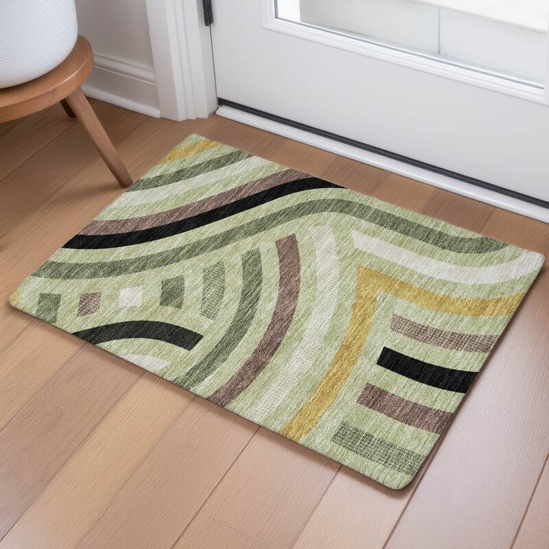 Machine Washable Indoor/ Outdoor Modern Jalen Chantille Rug