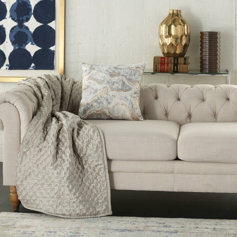 Mina Victory Metallic Marble Throw Pillow