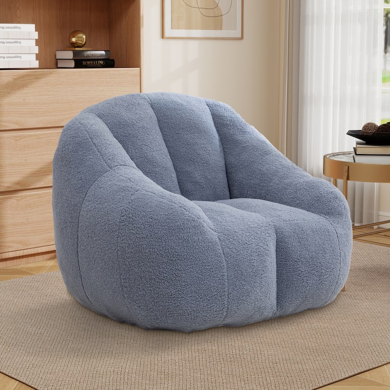 Upholstered Bean Bag Chair,Modern Lazy Floor Sofa Chair
