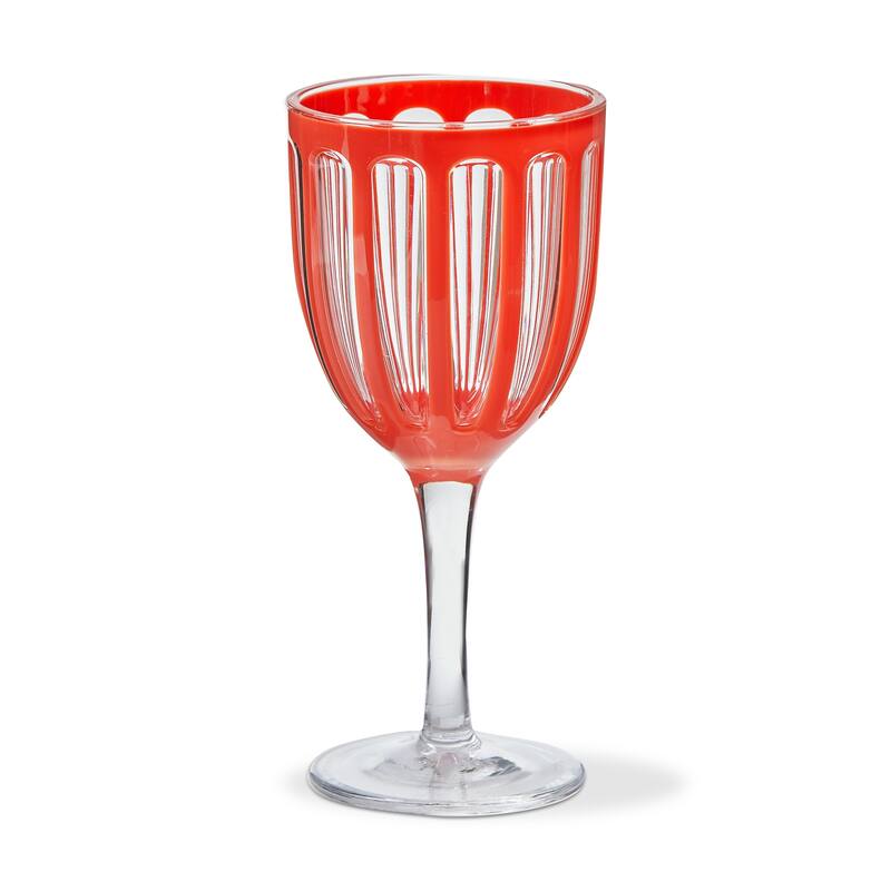 Villa 22 oz Orange Acrylic All Purpose Red White Wine BPA-Free, Dishwasher Safe, Durable Drinkware Set of 6