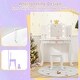 preview thumbnail 5 of 7, White Vanity Set with Tri-fold Lighted Mirror Detachable Top and Stool for Kids - 23.5" x 16" x 42"