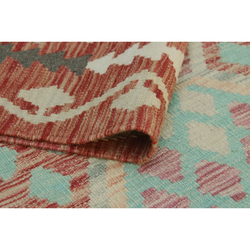 Sun Faded Flatweave Silvia Red/Ivory Runner - 2'9" x 9'9"
