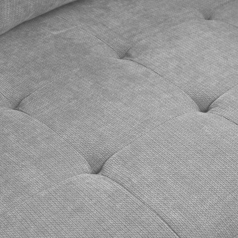 91.5" Polyester L-Shaped Sectional Sofa with Pull-Out Bed, Hidden Storage and Wide Storage Armrests