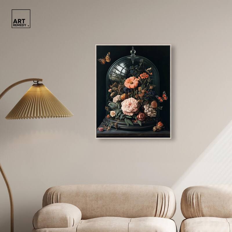 Bell Jar Garden I Canvas by Art Remedy