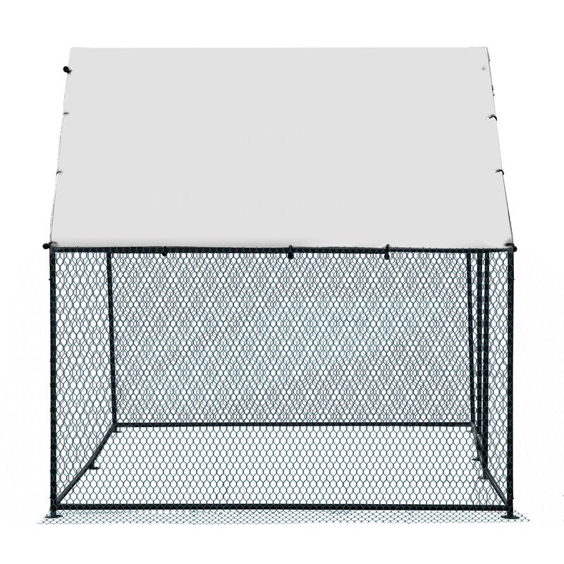 6.5 x 10 ft Metal Chicken Coop, Waterproof Poultry Cage for Backyard