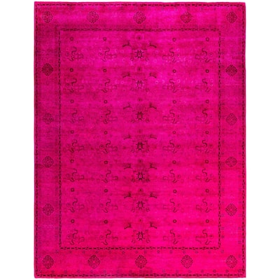 Overdyed One-of-a-Kind Hand-Knotted Area Rug - Pink - 8' 0" x 10' 5"