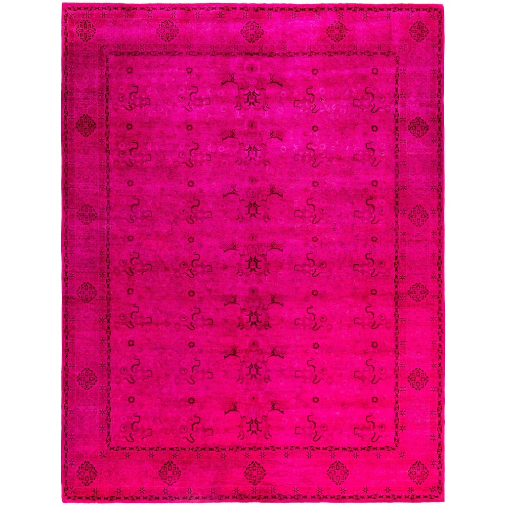 Overdyed One-of-a-Kind Hand-Knotted Area Rug - Pink - 8' 0" x 10' 5"