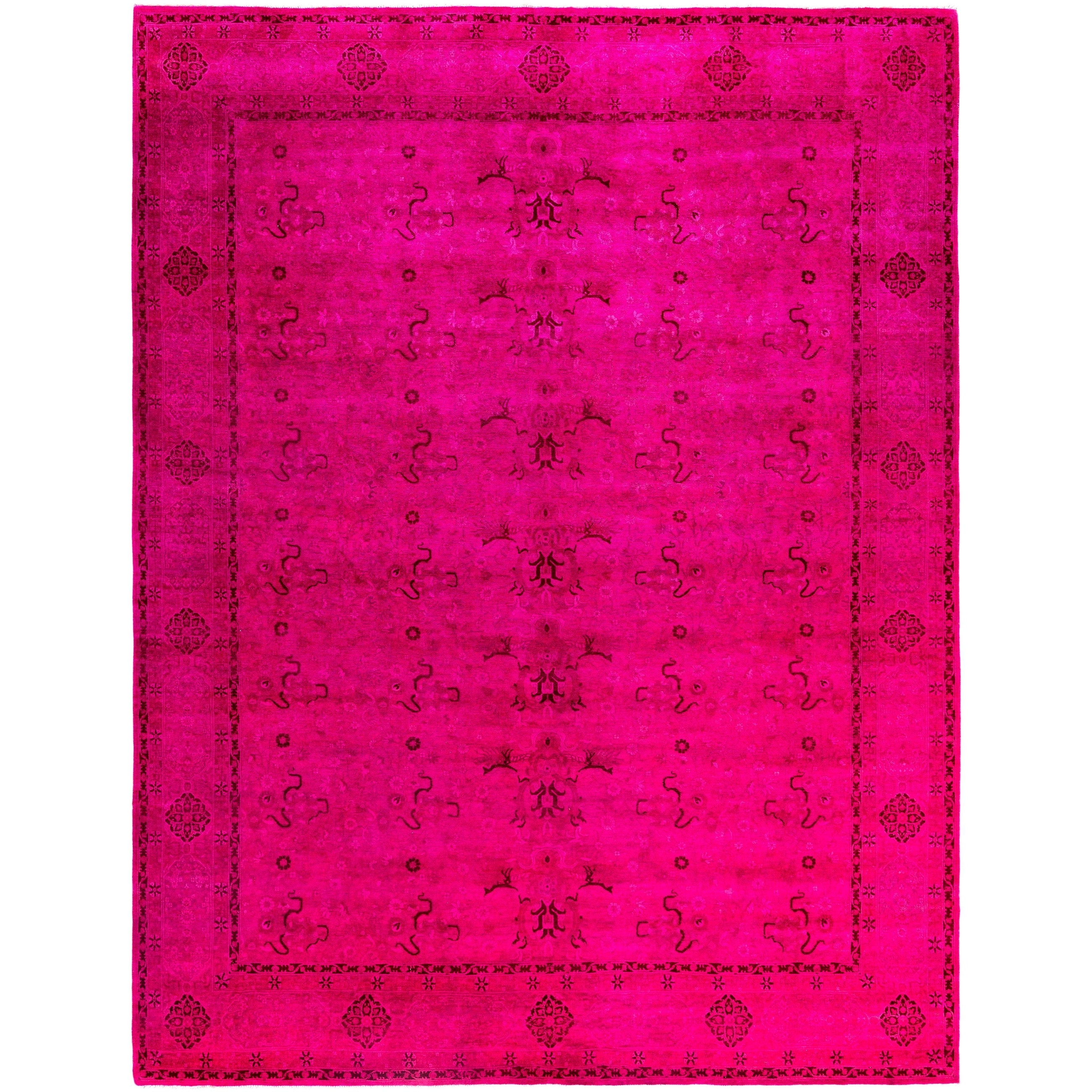 Overdyed One-of-a-Kind Hand-Knotted Area Rug - Pink - 8' 0" x 10' 5"