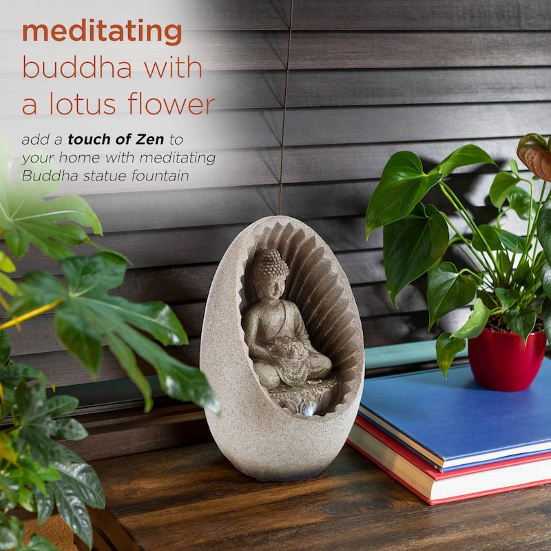 Buddha Tabletop Fountain with LED light