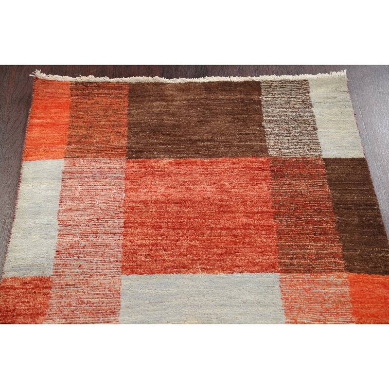 Modern Gabbeh Kashkoli Runner Rug Wool Hand-knotted Oriental Carpet - 2'8" x 8'8"