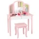 preview thumbnail 17 of 16, Costway Kids Vanity Set Princess Makeup Dressing Play Table Set - See Details