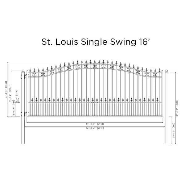 ALEKO Steel St. Louis Style 16 ft Single Swing Driveway Gate - Bed Bath ...