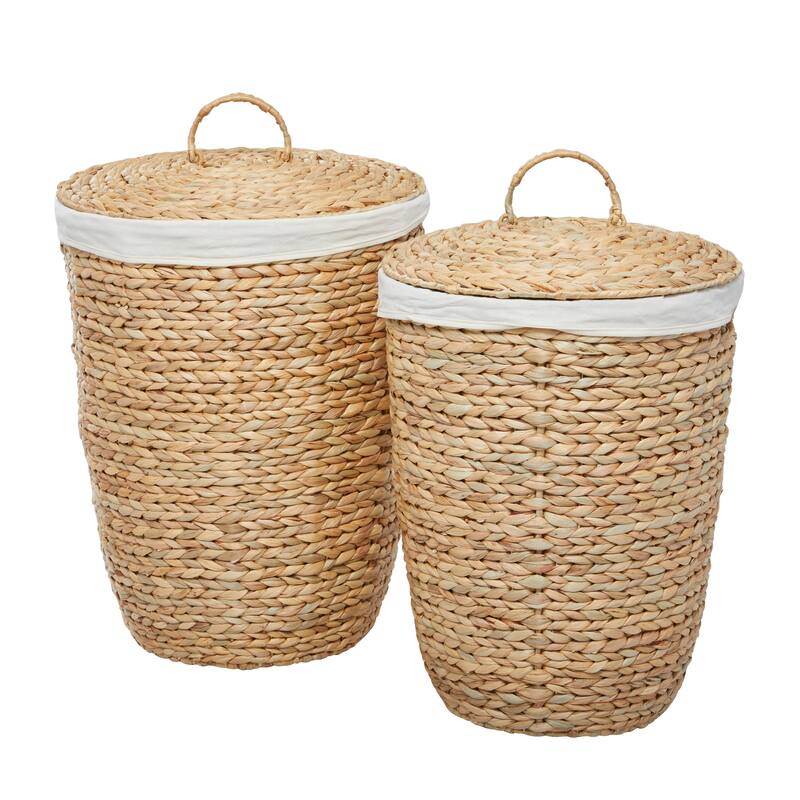 Brown Sea Grass Traditional Storage Basket (Set of 2)