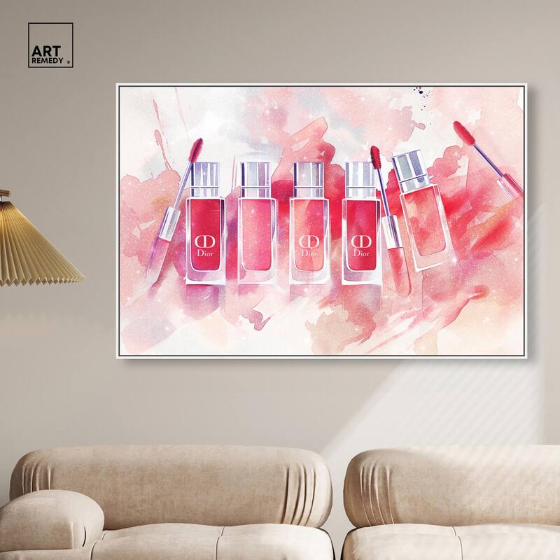 Lip Gloss Splash Canvas by Art Remedy
