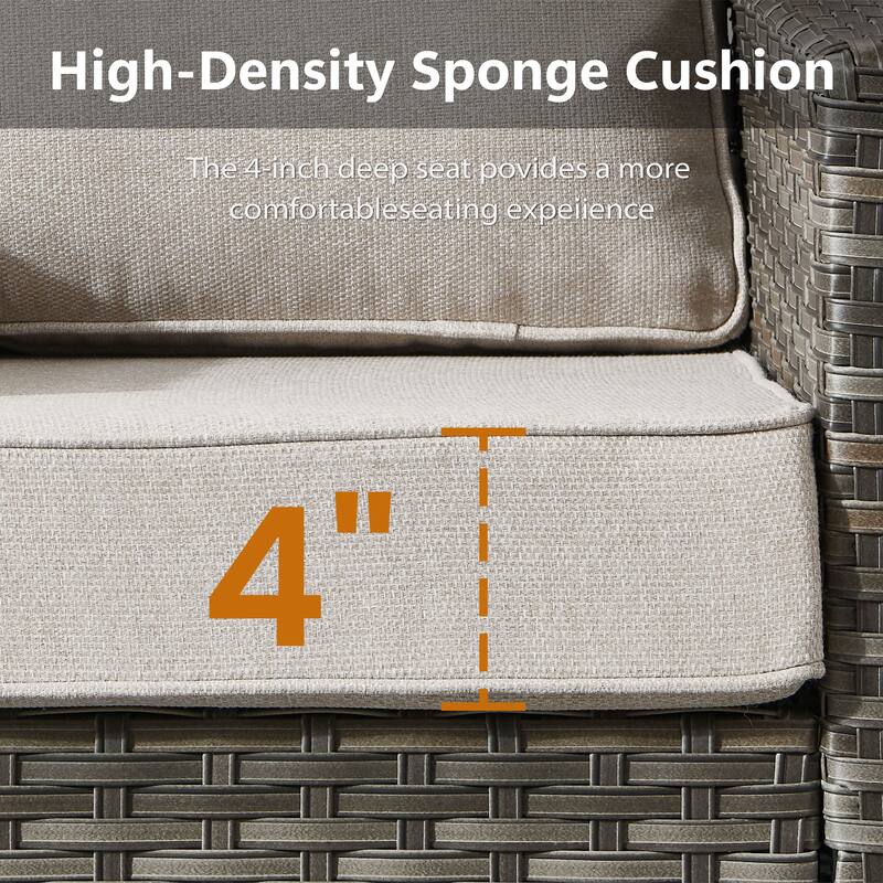 Meyreso Gray Wicker Outdoor Swivel Glider Chairs with 4-Inch Thick Cushions (2-Pack)