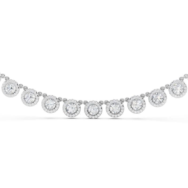 Auriya 14K Gold Lab Grown Round Halo Diamond Choker Necklace 10 2/5 ct. tw. (F-G VS)