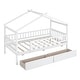 preview thumbnail 9 of 71, Wooden House Bed with 2 Drawers & Roof Design