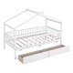preview thumbnail 4 of 34, Wooden House Bed with Two Integrated Drawers, Twin Size