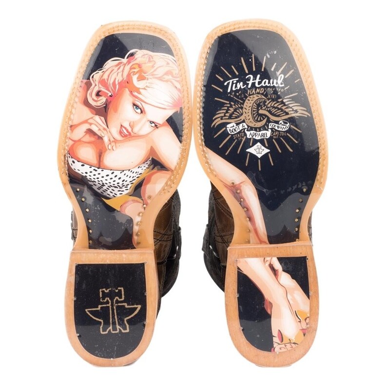 Shop Tin Haul Western Boots Mens Pin Up Sole Brown Overstock