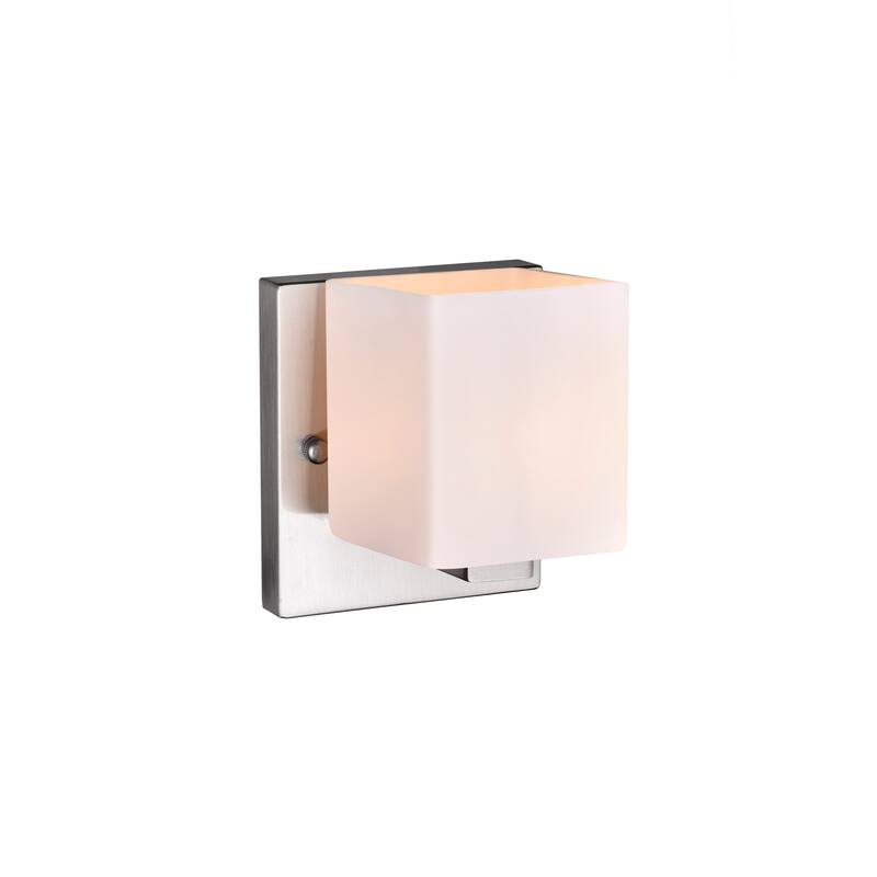Satin Nickle 1 Light Bathroom Sconce With Satin Nickel Finish - Satin Nickel