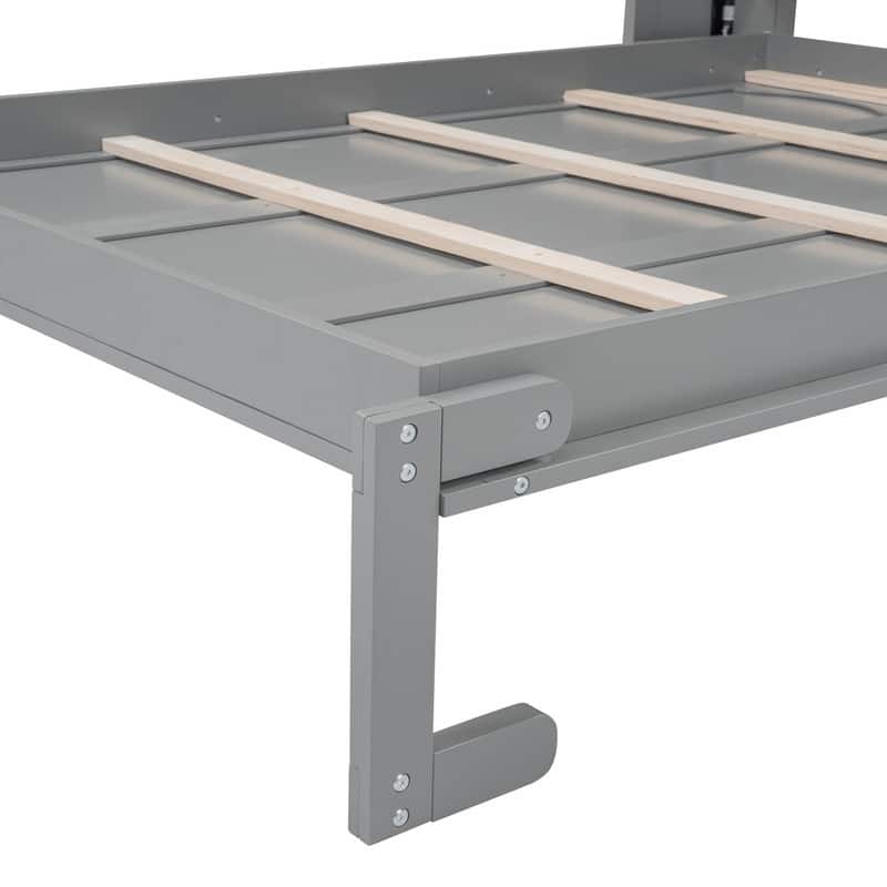 Wooden Quenn Size Murphy Bed Wall Bed with Shelves
