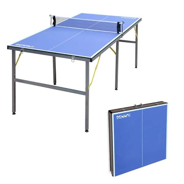 6ft MidSize Table Tennis Table Foldable & Portable Ping Pong Table Set