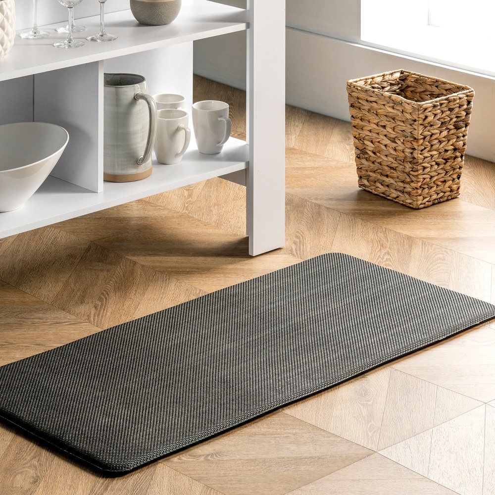 kangaroo original 3/4 standing mat kitchen rug, anti fatigue comfort  flooring, phthalate free, commercial grade pads, waterproof, ergonomic floor  pad, rugs for office stand up desk, 32x20 (brown) 