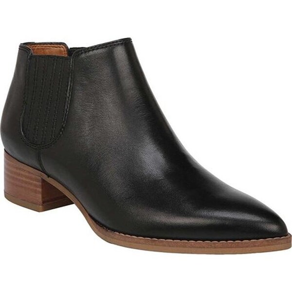 franco sarto black leather ankle boots