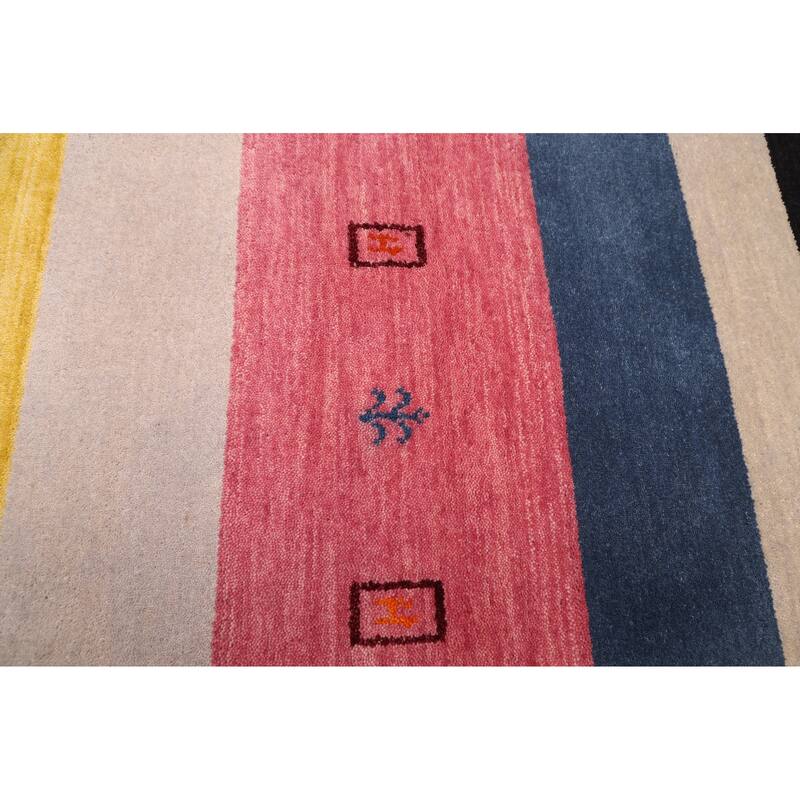 ECARPETGALLERY Hand Loomed Kashkuli Gabbeh Multi Color Wool Rug - 6'10 x 9'8