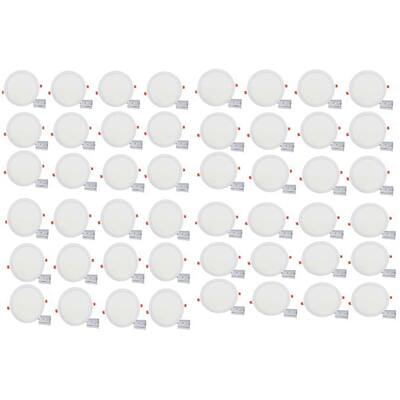American Imaginations 48 Pieces Set Of 12-in. W Round Aluminum Semi-Recessed Pot Lights In White