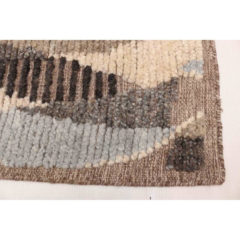 ECARPETGALLERY Hand-knotted Tangier Brown Wool Rug - 5'0 x 7'10