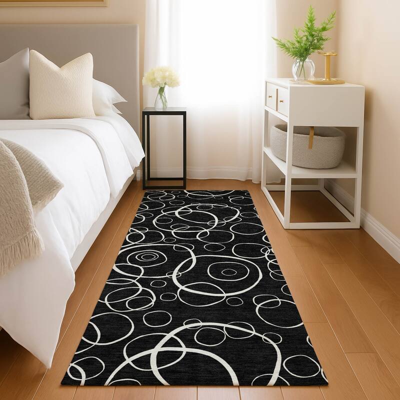 Machine Washable Indoor/ Outdoor Contemporary Nexus Chantille Rug
