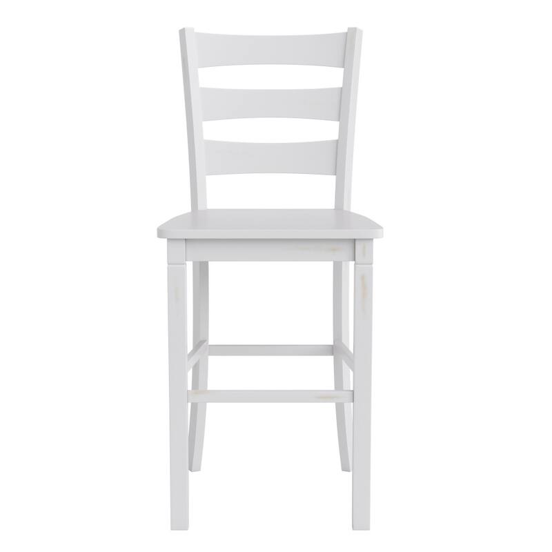 Ladderback Wooden Bar Height Stools with Footrest