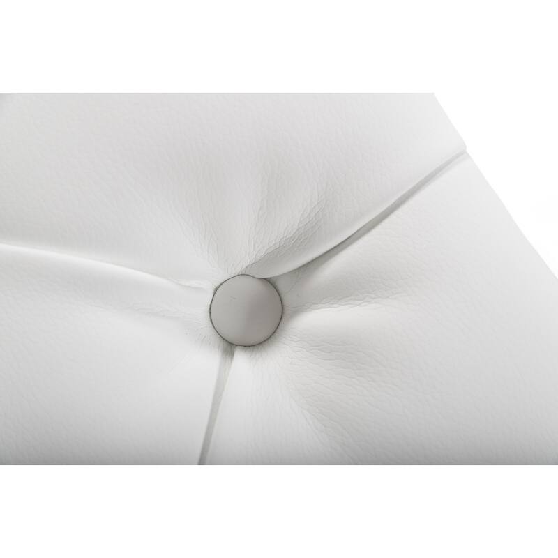 Modrest Lindsey Modern White Leatherette & Stainless Steel Bench